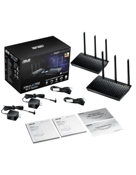 ASUS AiMesh AC1900 router inalámbrico Gigabit Ethernet Doble banda (2,4 GHz   5 GHz) Negro