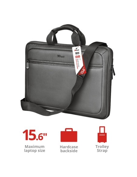 Trust York maletines para portátil 39,6 cm (15.6") Funda Negro, Gris
