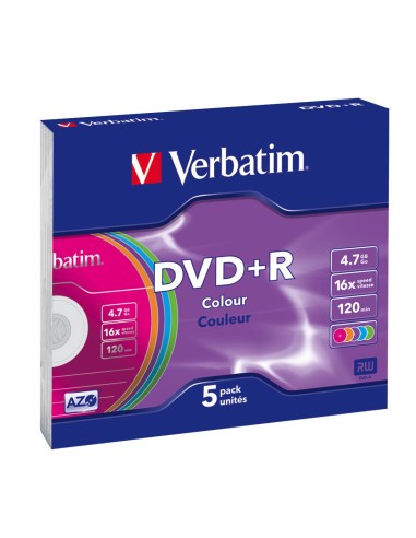 Verbatim DVD+R Colour 4.7GB 5pieza(s)