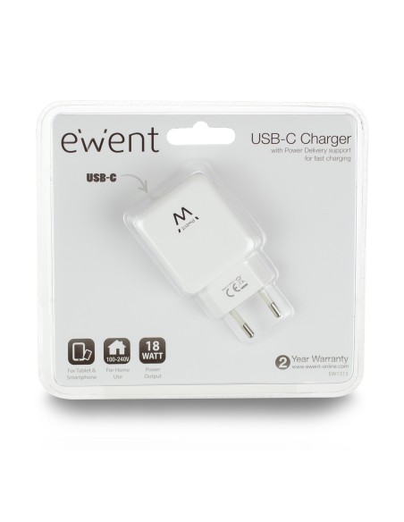 Ewent EW1315 cargador de dispositivo móvil Interior Blanco