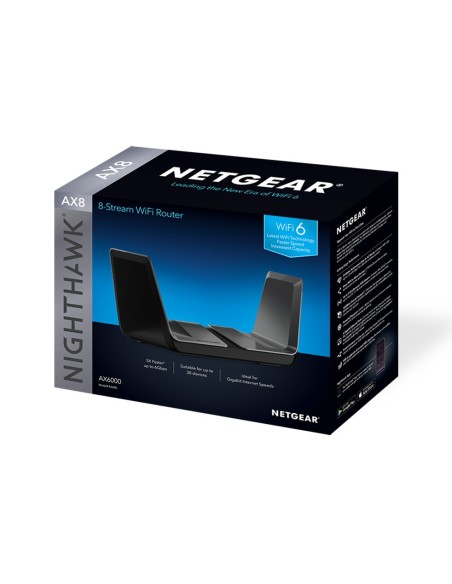 Netgear Nighthawk AX8 router inalámbrico Gigabit Ethernet Doble banda (2,4 GHz   5 GHz) Negro