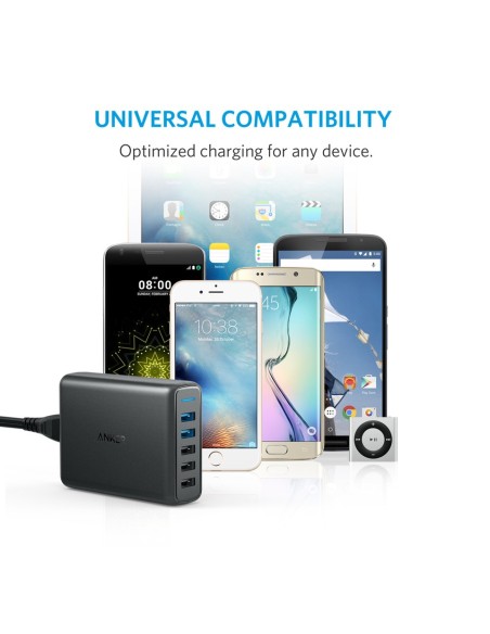 Anker PowerPort Speed 5 Ports Negro Interior