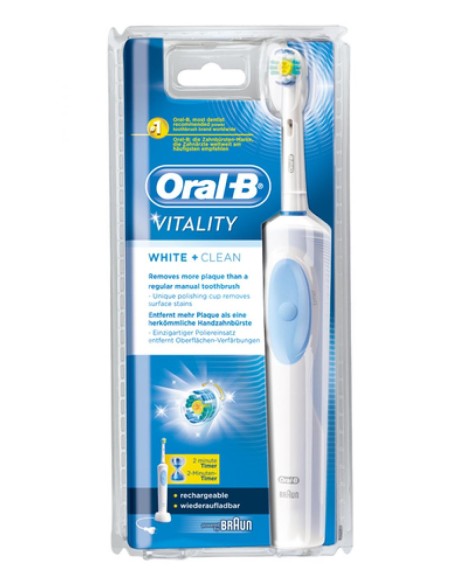 Oral-B Vitality White & Clean Adulto Cepillo dental giratorio Azul, Gris, Blanco