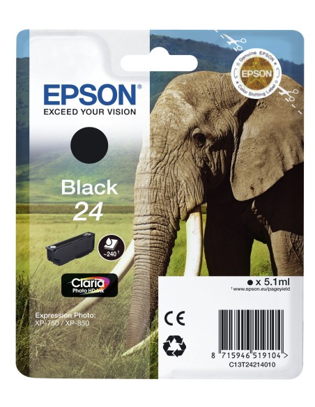 Epson Elephant Cartucho 24 negro (etiqueta RF)