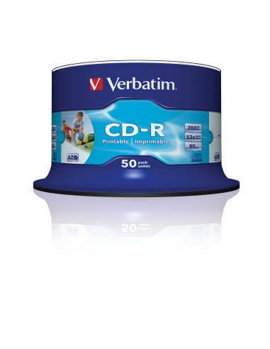 CD-R VERBATIM 52X 700MB TARRINA 50 PRINTABLE (4330