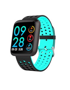 Brigmton BSPORT-18-A rastreador de actividad Pulsera de actividad Negro, Azul IP67 TFT 3,3 cm (1.3")