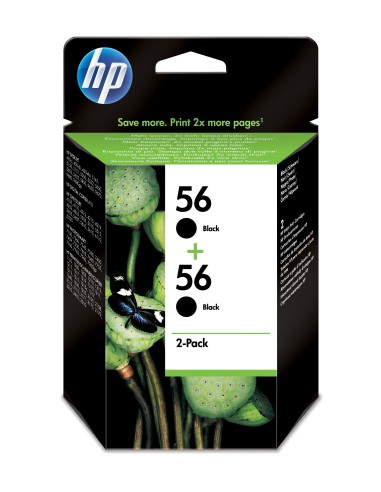 HP Pack de ahorro 2 cartuchos tinta original 56 negro