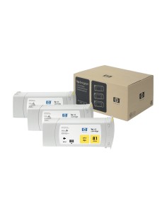 HP Pack de ahorro 3 cartuchos tinta colorante DesignJet 81 amarillo 680 ml