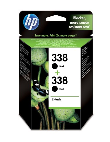 HP 338 cartucho de tinta 2 pieza(s) Original Alto rendimiento (XL) Negro