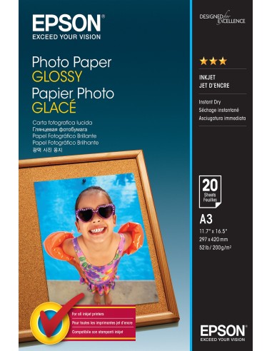 Epson Photo Paper Glossy - A3 20 Hojas