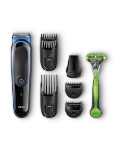 Braun Multigroomer 81681340 depiladora para la barba Mojado y seco Negro, Azul
