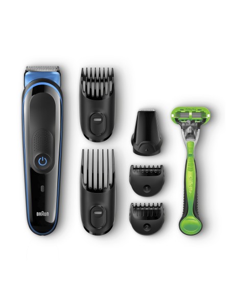 Braun Multigroomer 81681340 depiladora para la barba Mojado y seco Negro, Azul