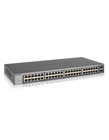 Netgear GS750E Gestionado L2 Gigabit Ethernet (10 100 1000) Negro 1U