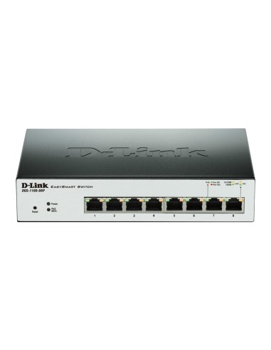 D-Link DGS-1100-08P switch Gestionado L2 Gigabit Ethernet (10 100 1000) Energía sobre Ethernet (PoE) Negro