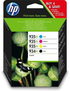 HP 934XL Original Negro, Cian, Magenta, Amarillo Multipack