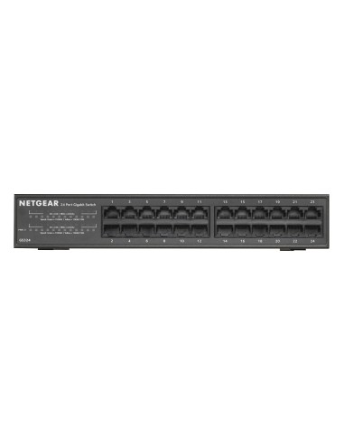 Netgear GS324 No administrado Gigabit Ethernet (10 100 1000) Negro 1U
