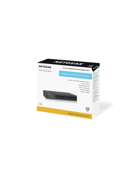 Netgear GS324 No administrado Gigabit Ethernet (10 100 1000) Negro 1U