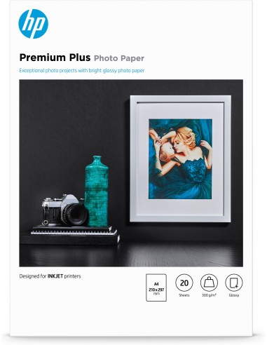 HP Papel fotográfico brillante Premium Plus - 20 hojas A4 21