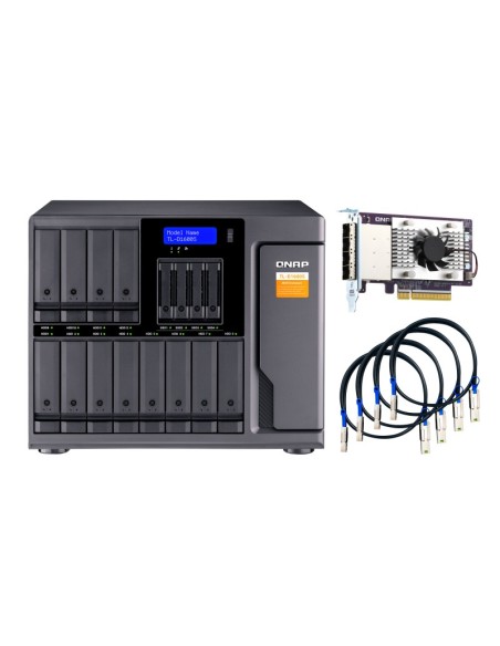 QNAP TL-D1600S caja para disco duro externo Carcasa de disco duro SSD Negro, Gris 2.5 3.5"