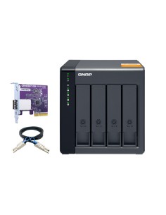 QNAP TL-D400S caja para disco duro externo Carcasa de disco duro SSD Negro, Gris 2.5 3.5"