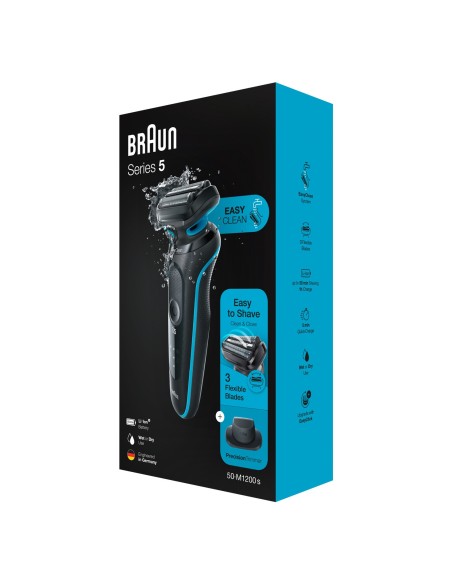 Braun Series 5 50-M1200S afeitadora Máquina de afeitar de láminas Recortadora Negro, Azul