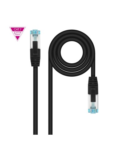 Nanocable Cable de Red Cat.7 600MHZ LSZH SFTP PIMF AWG26, Negro, 50 cm