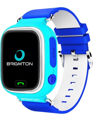 Brigmton BWATCH-KIDS-A reloj inteligente Azul, Blanco LCD 3,1 cm (1.22") Móvil GPS (satélite)