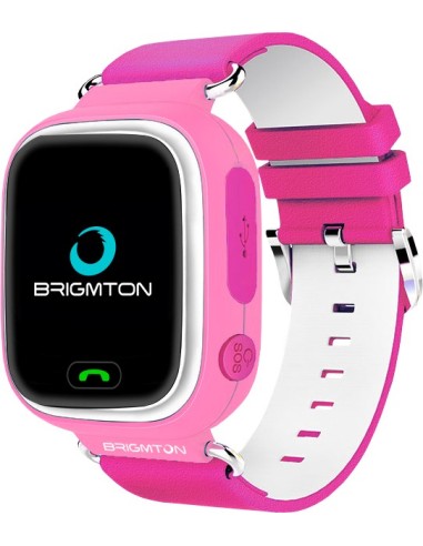 Brigmton BWATCH-KIDS-R reloj inteligente Rosa, Blanco LCD 3,1 cm (1.22") Móvil GPS (satélite)