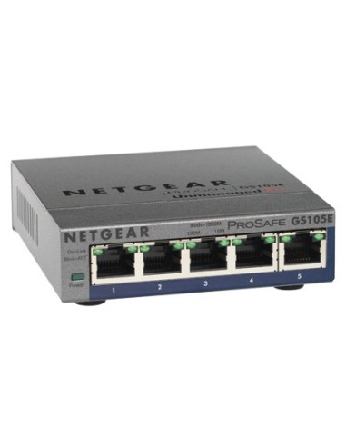 Netgear GS105PE No administrado L2 Gigabit Ethernet (10 100 1000) Energía sobre Ethernet (PoE) Gris