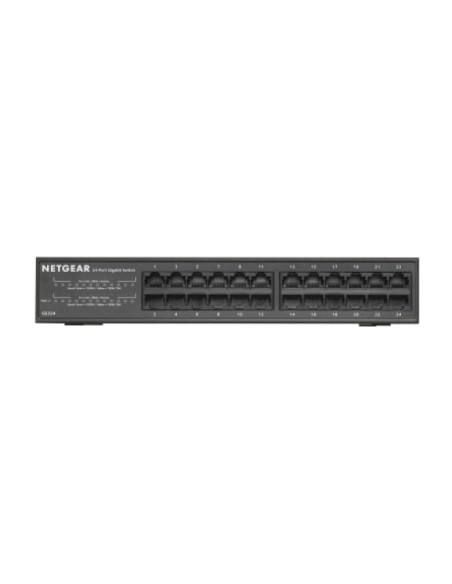 Netgear GS324 No administrado Gigabit Ethernet (10 100 1000) Negro
