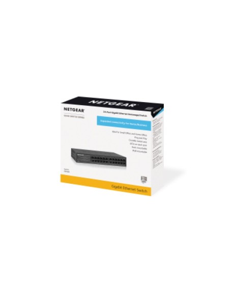 Netgear GS324 No administrado Gigabit Ethernet (10 100 1000) Negro