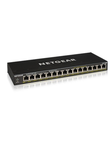 Netgear GS316PP No administrado Gigabit Ethernet (10 100 1000) Energía sobre Ethernet (PoE) Negro