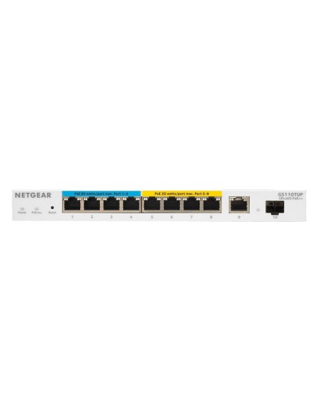 Netgear GS110TUP Gestionado L2 L3 Gigabit Ethernet (10 100 1000) Energía sobre Ethernet (PoE) Blanco