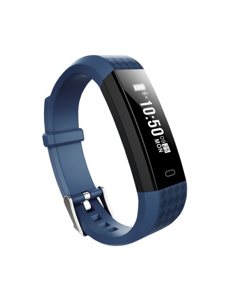 Brigmton BSPORT-B1-A rastreador de actividad Wristband activity tracker Negro, Azul IP67 OLED 2,21 cm (0.87") Inalámbrico