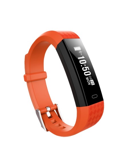 Brigmton BSPORT-B1-O rastreador de actividad Wristband activity tracker Negro, Naranja IP67 OLED 2,21 cm (0.87") Inalámbrico