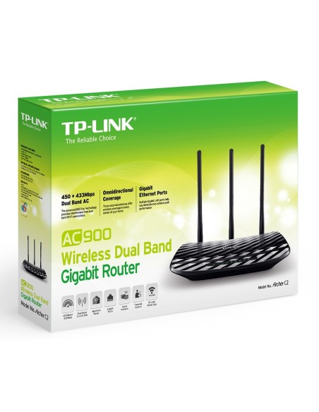 TP-LINK Archer C2 V3 router inalámbrico Doble banda (2,4 GHz   5 GHz) Gigabit Ethernet Negro