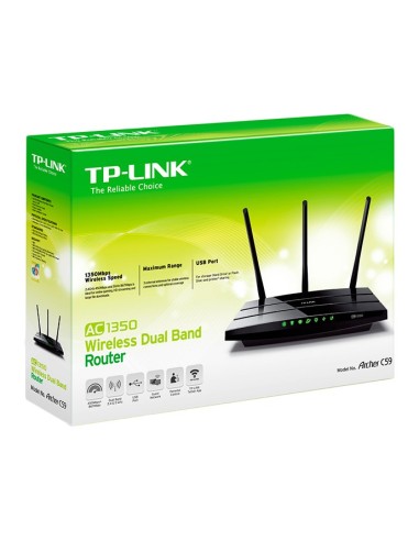 TP-LINK Archer C59 router inalámbrico Doble banda (2,4 GHz   5 GHz) Ethernet rápido Negro