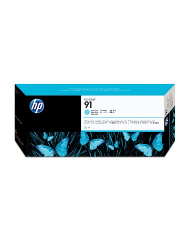 HP Cartucho de tinta 91 pigmentada cian claro 775 ml