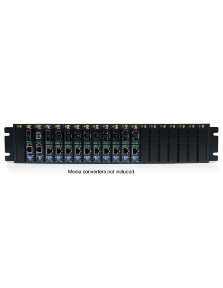 StarTech.com Chasis para Conversores de Medios de Fibra ET Serie 2 de 20 Ranuras para Montaje en Rack Armario 2U