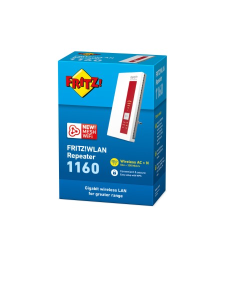 AVM FRITZ!WLAN Repeater 1160 866 Mbit s Rojo, Blanco
