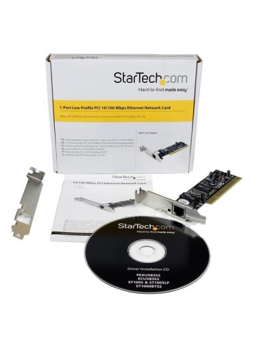 StarTech.com Adaptador Tarjeta de Red PCI NIC de Perfil Bajo de 1 Puerto Fast Ethernet 10 100Mbps RJ45