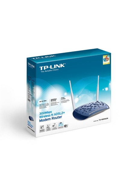 TP-LINK TD-W8960N router inalámbrico Banda única (2,4 GHz) Ethernet rápido Blanco