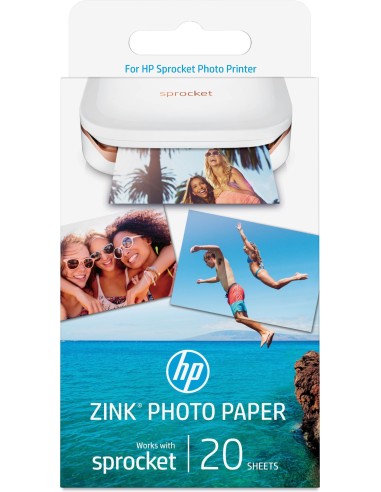 HP Papel fotográfico adhesivo ZINK™ de 20 hojas 5 x 7,6 cm (2 x 3 pulg.)