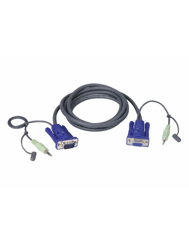 Aten VGA   Audio Cable cable para video, teclado y ratón (kvm) Negro 1,8 m