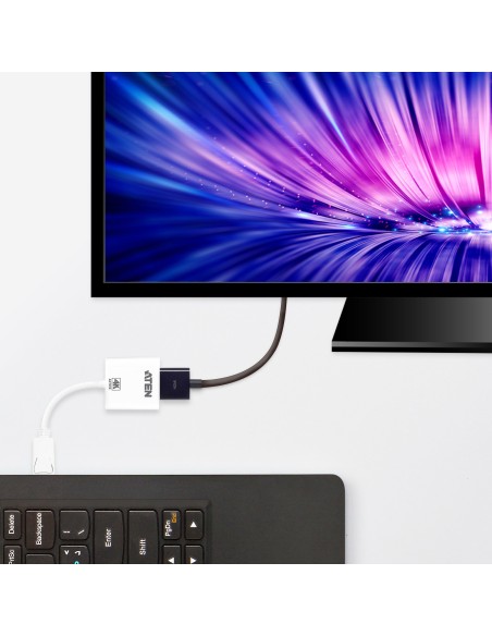 Aten DisplayPort HDMI DisplayPort Male HDMI Type A Female Blanco