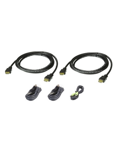 Aten 2L-7D02UHX5 cable para video, teclado y ratón (kvm) Negro 1,8 m