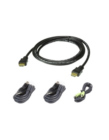 Aten 2L-7D02UHX4 cable para video, teclado y ratón (kvm) Negro 1,8 m