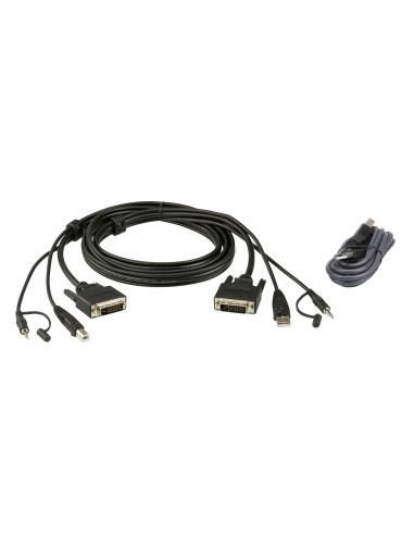 Aten 2L-7D02UDX2 cable para video, teclado y ratón (kvm) Negro 1,8 m