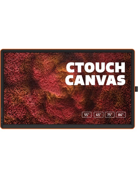 CTOUCH Canvas 189,3 cm (74.5") 3840 x 2160 Pixeles Multi-touch Naranja, Negro
