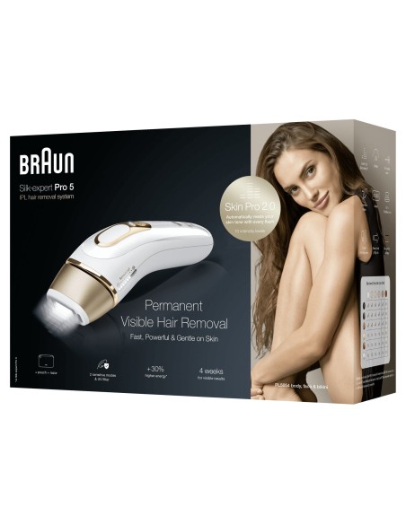 Braun Silk-expert Pro IPL PL5054 Luz pulsada intensa (IPL) Oro, Blanco